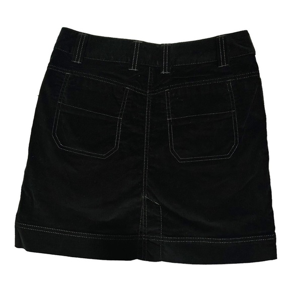 NEW Athleta Cotton Black Mini Skirt Velour Velvet Short Pockets Womens M - Picture 3 of 6